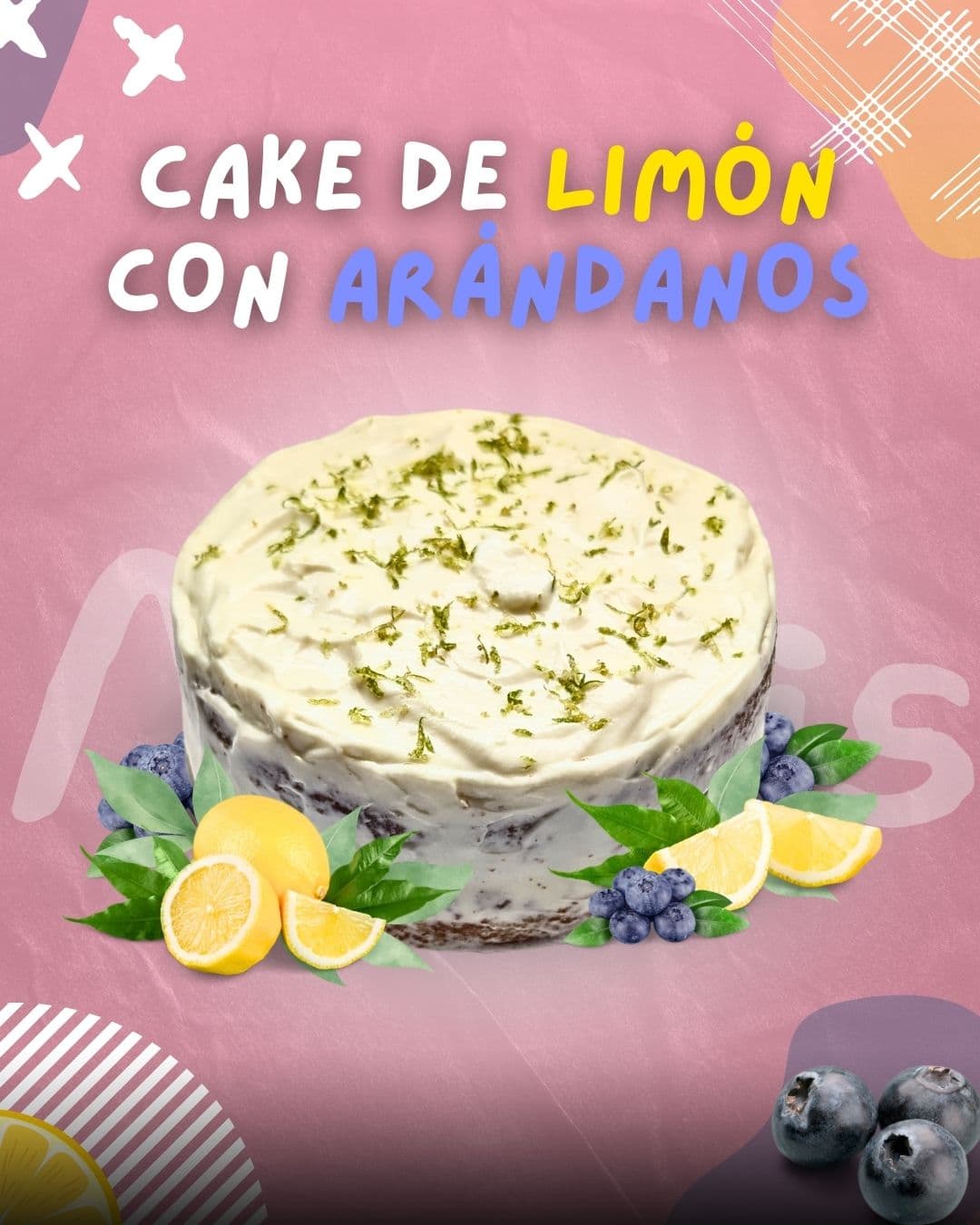 Cake de Limón con Arándanos